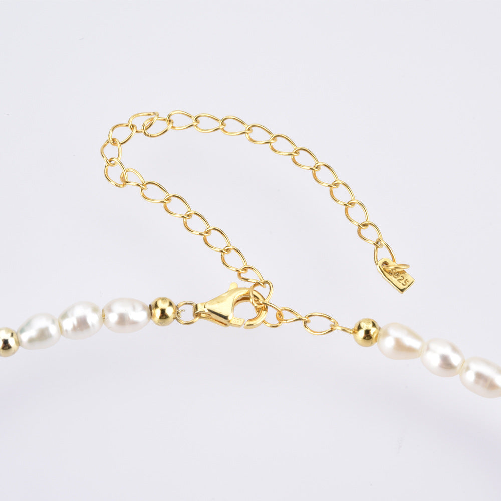 Retro Freshwater Pearl Necklace – 18K Gold Plated European Minimalist Design