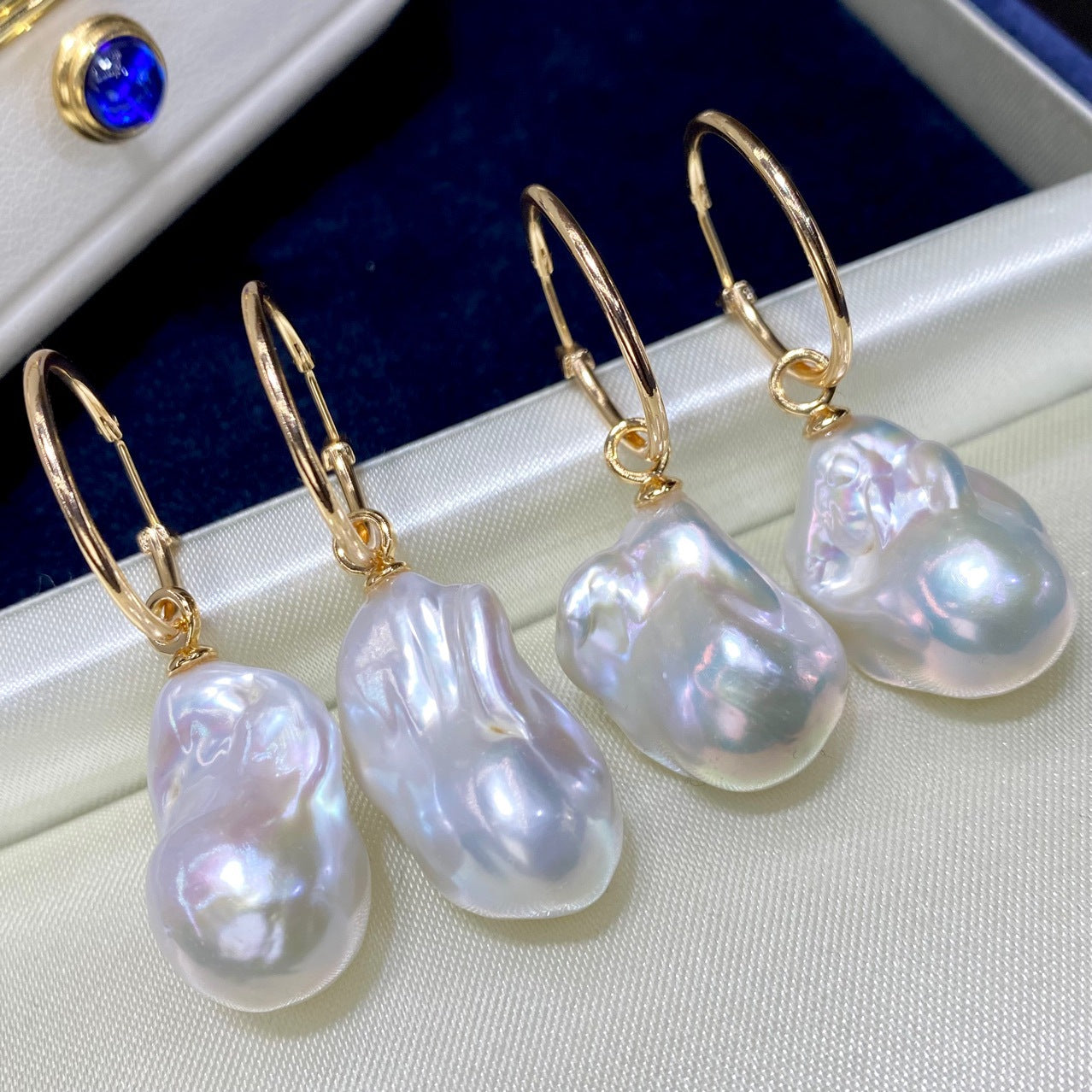 Natural Baroque Pearl Drop Earrings – Elegant Irregular Glow