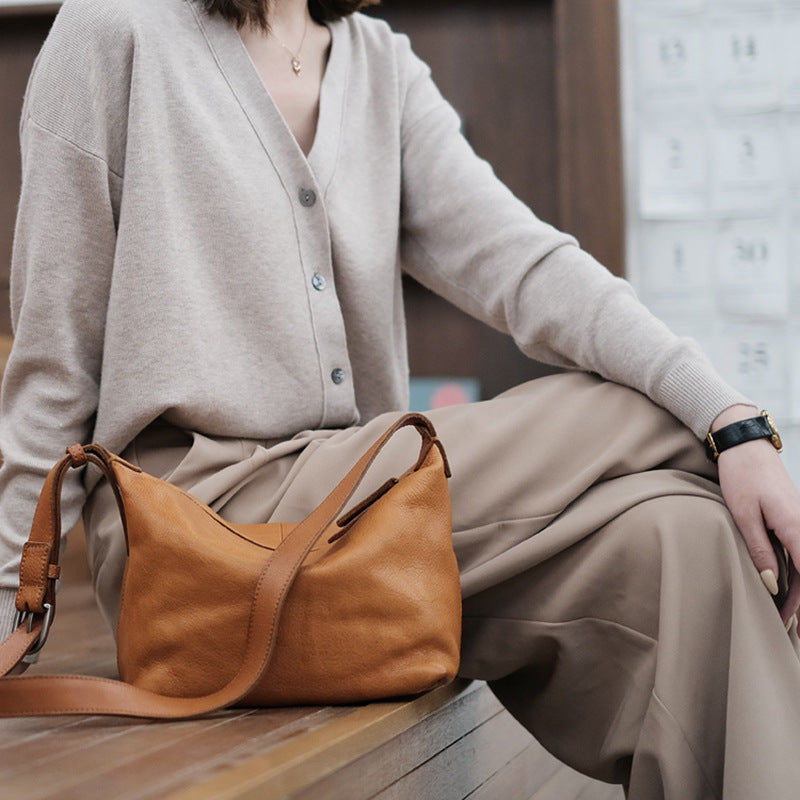 Nalani Soft Wide Strap Leather Crossbody - A Relaxed, Retro-Inspired Essential