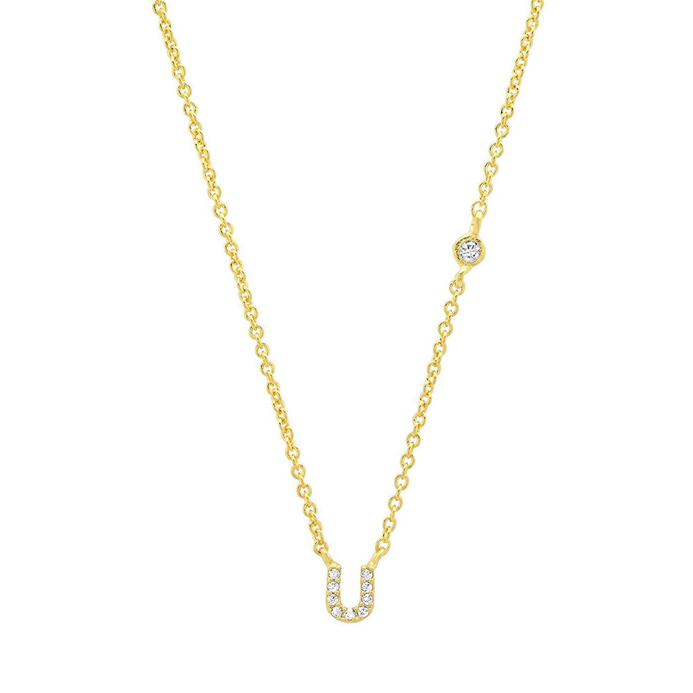 Gold-Plated Sterling Silver Initial Necklace – Minimal Personalized Pendant