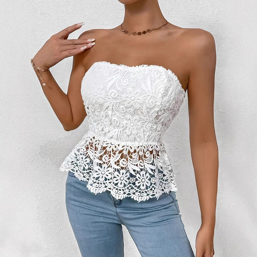 Nalani Lace Strapless Bustier Top