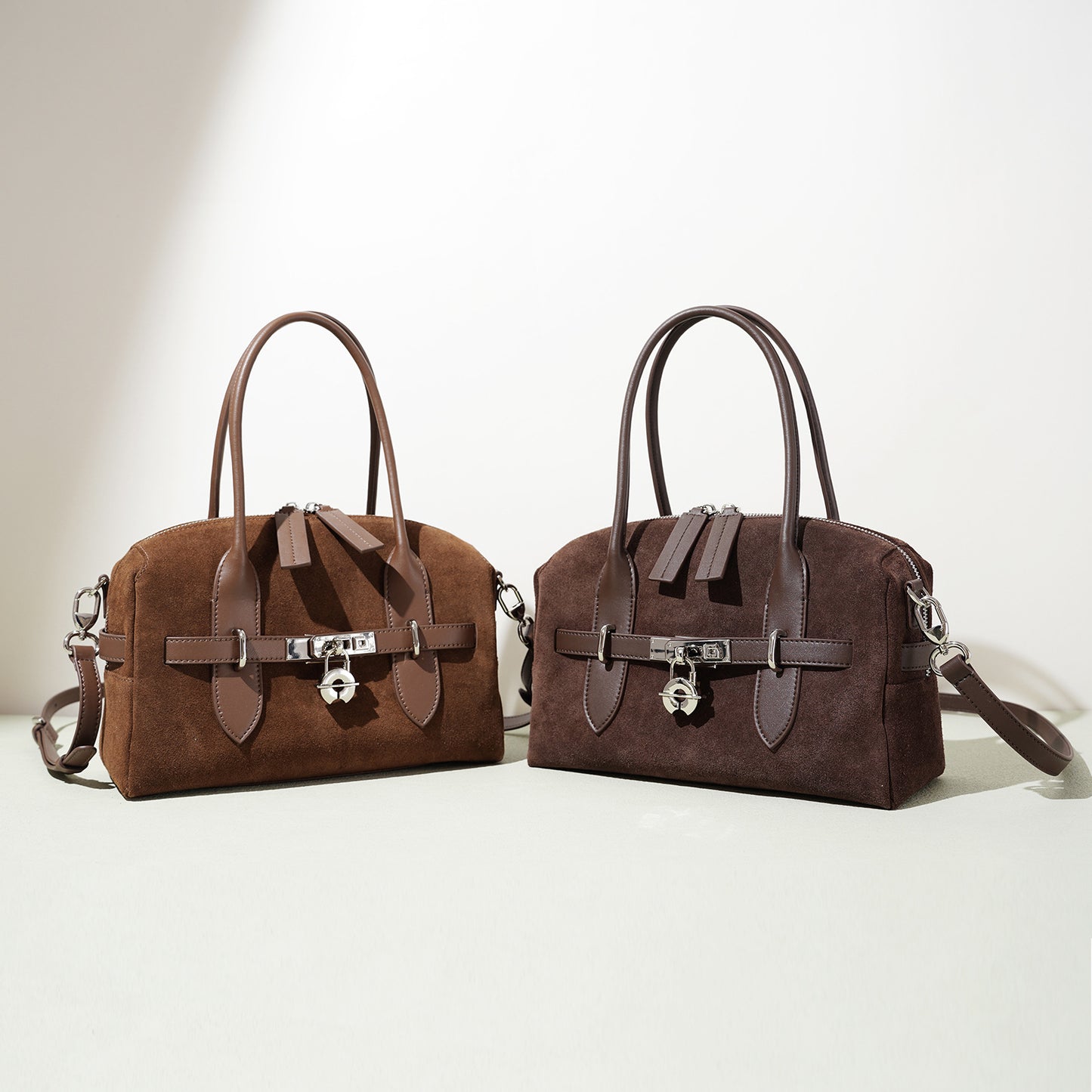 Nalani Luxe - Soft Contrast Leather Shoulder Bag - A Structured, Everyday Essential