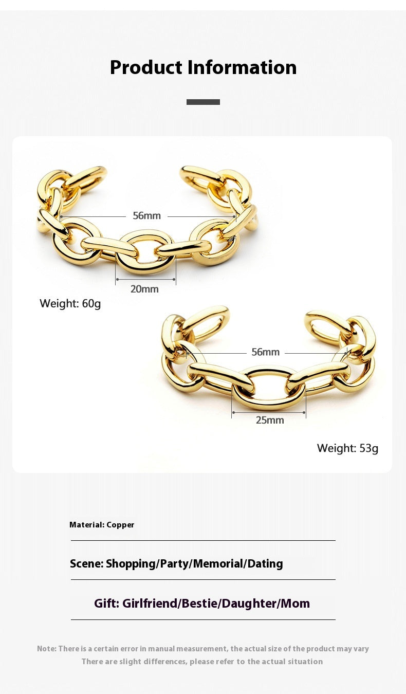 Bold Gold Chain Bracelet — Modern Sculpted Statement