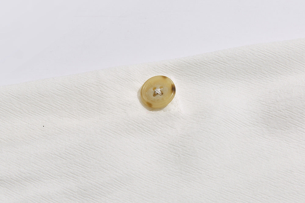 Pleated White Cotton Shirt – Soft Tailored Ease