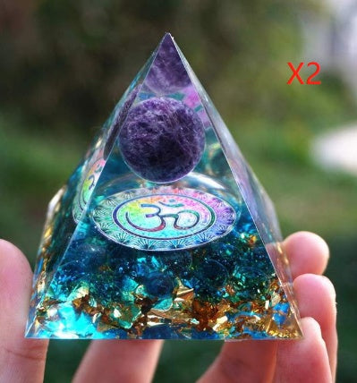 Handcrafted Orgonite Crystal Pyramid for Daily Rituals & Intention Setting