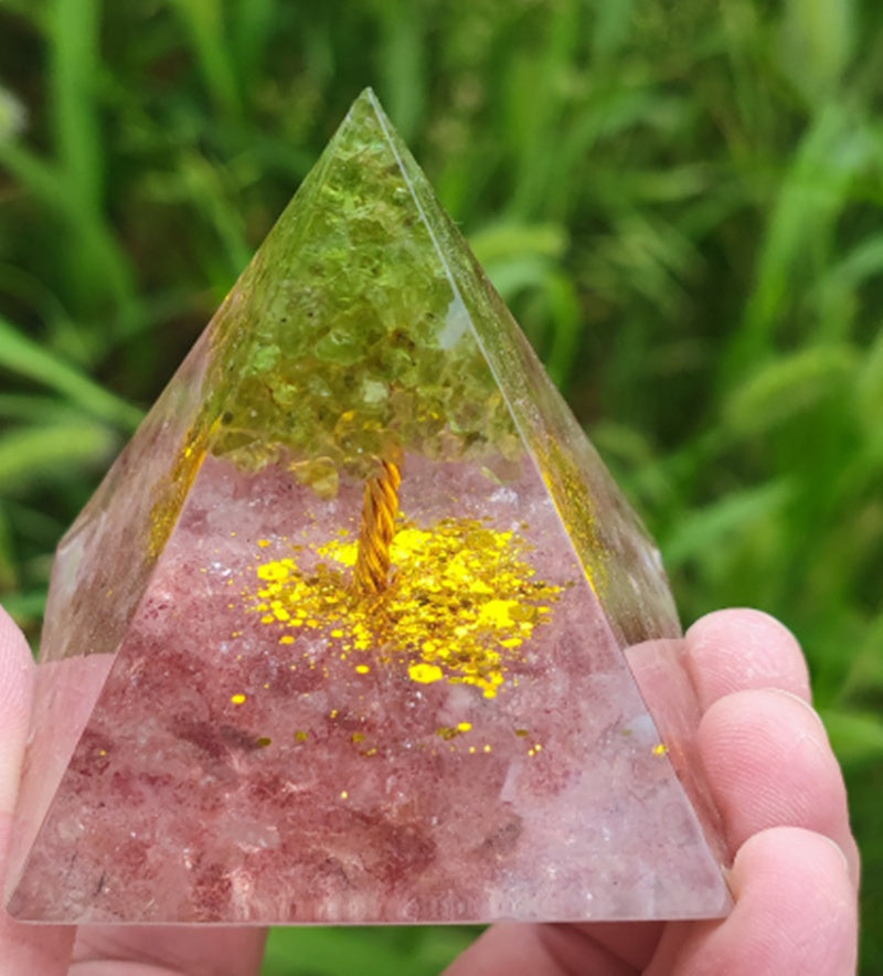 Handcrafted Orgonite Crystal Pyramid for Daily Rituals & Intention Setting