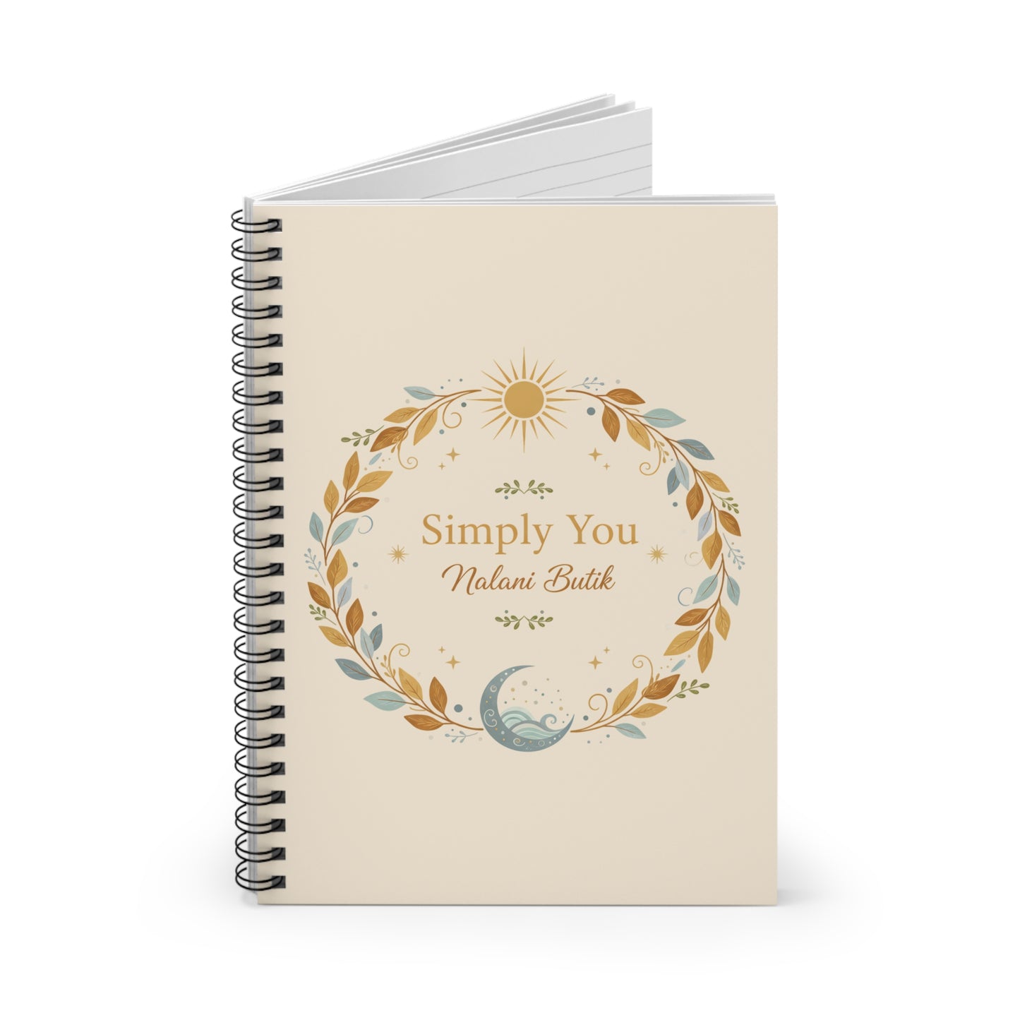 Simply You Spiral Notebook — Floral Sun & Moon Ruled Journal
