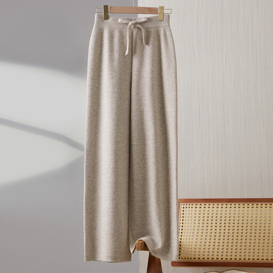 Nalani Wool Knit Flow Wide-Leg Pants - Soft Warmth. Effortless Drape
