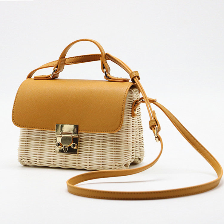Golden Tides Woven Crossbody Beach Bag