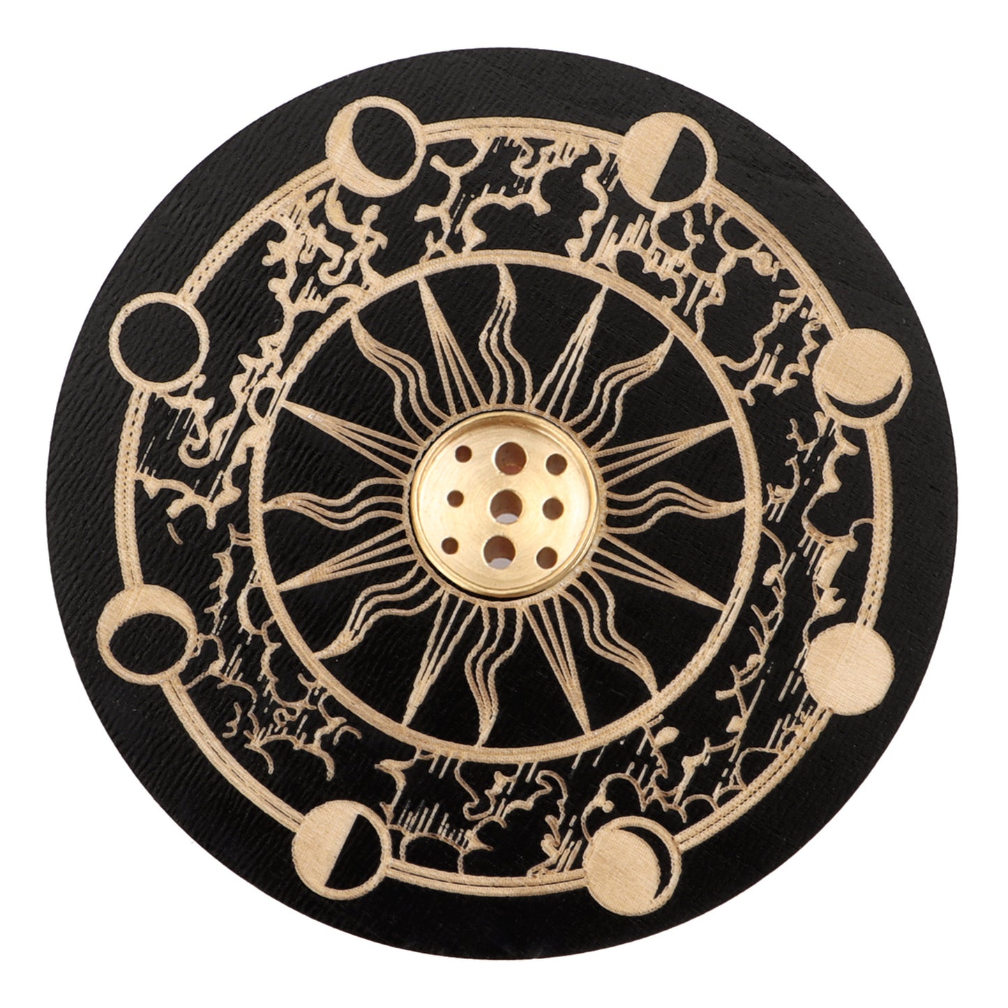 Wooden Zodiac Incense Holder – Engraved Meditation & Yoga Incense Stand
