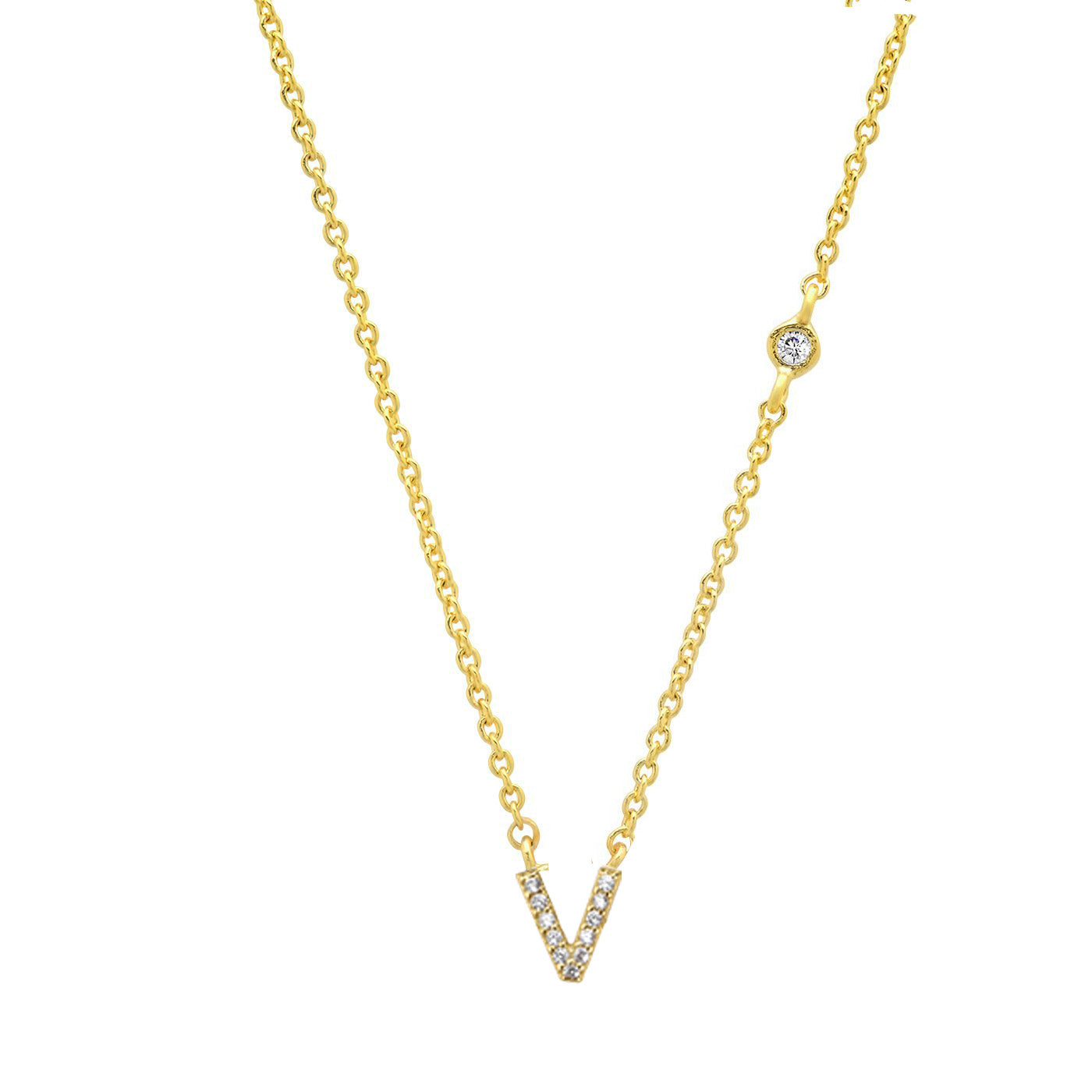Gold-Plated Sterling Silver Initial Necklace – Minimal Personalized Pendant