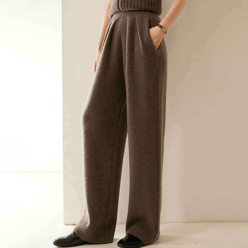 Nalani Luxe Cashmere Flow Wide-Leg Pants - Luxury Cashmere Everyday Pants
