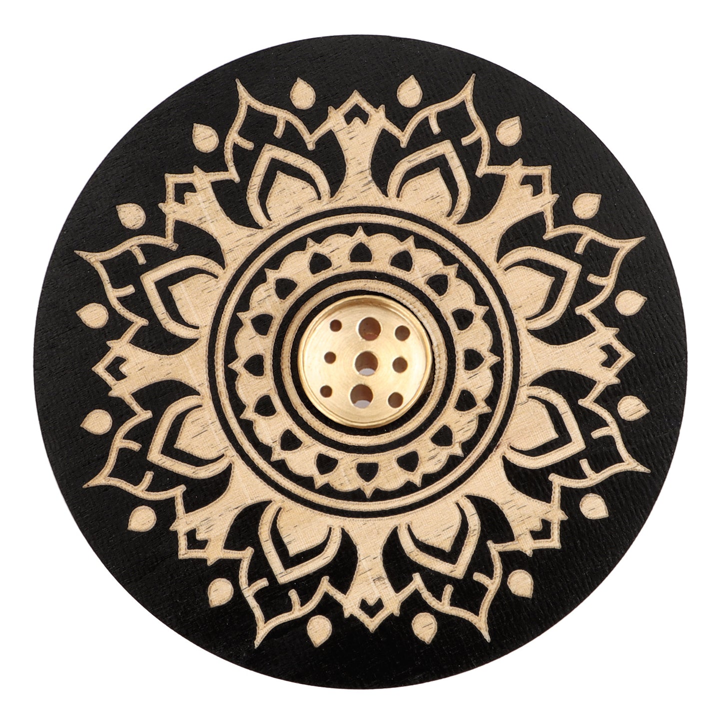 Wooden Zodiac Incense Holder – Engraved Meditation & Yoga Incense Stand