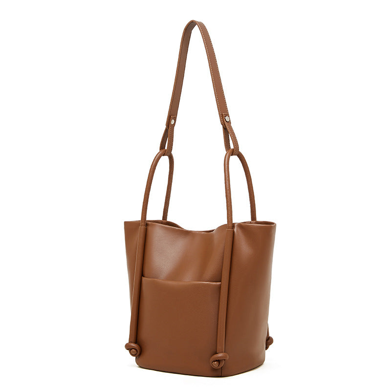 Nalani Soft Leather Bucket Tote - A Spacious, Refined Everyday Essential