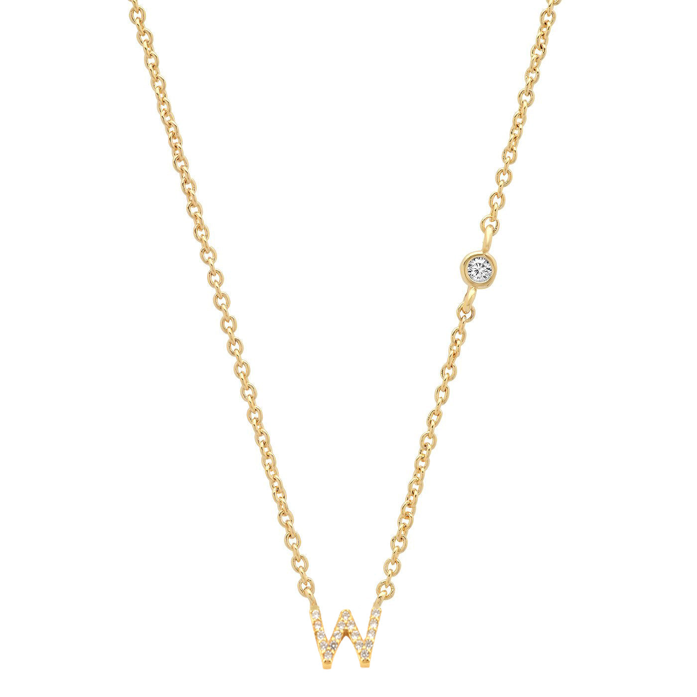 Gold-Plated Sterling Silver Initial Necklace – Minimal Personalized Pendant