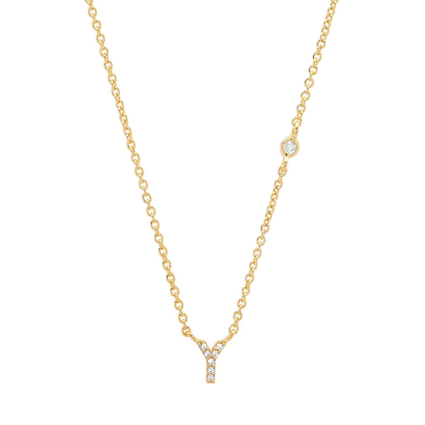 Gold-Plated Sterling Silver Initial Necklace – Minimal Personalized Pendant
