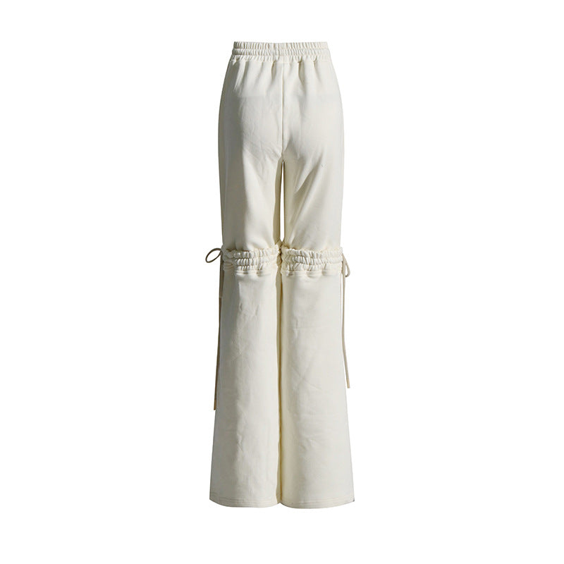 Nalani Tie-Detail High-Waist Straight Pants