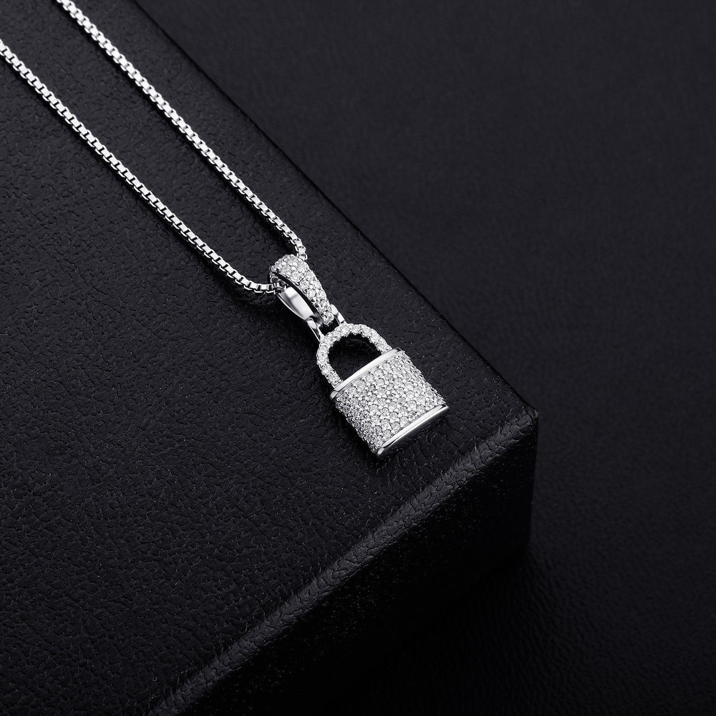 S925 Sterling Silver Mini Lock Pendant Necklace – Modern Niche Design
