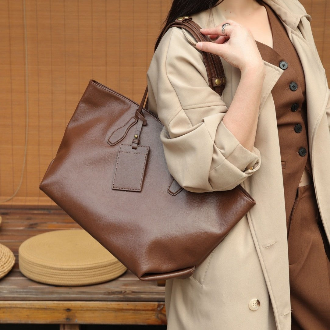 Nalani Luxe -  Soft Structure Leather Tote - A Spacious, Refined Everyday Bag