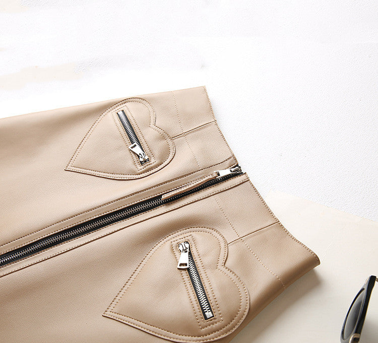 High-Waist Leather Mini Skirt