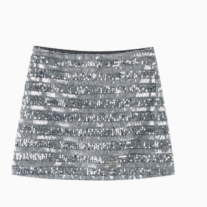 Soft Glow Sequin A-Line Skirt
