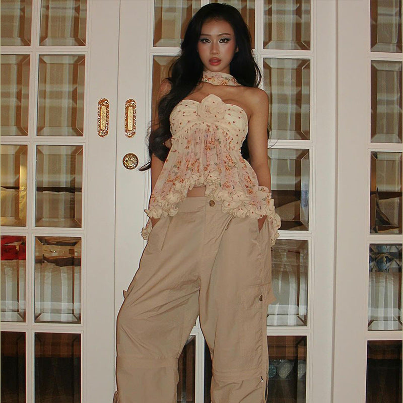 Floral Chiffon Strapless Top – Light & Romantic Summer Blouse