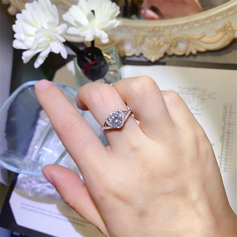 Nalani Heart Moissanite Ring — Twisted Band, 1 Karat