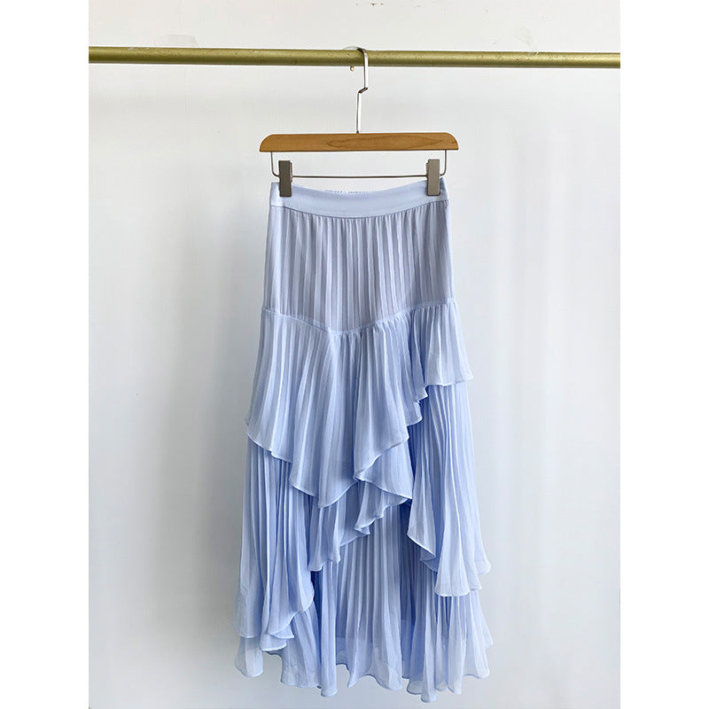 Soft Flow Tiered Chiffon Midi Skirt