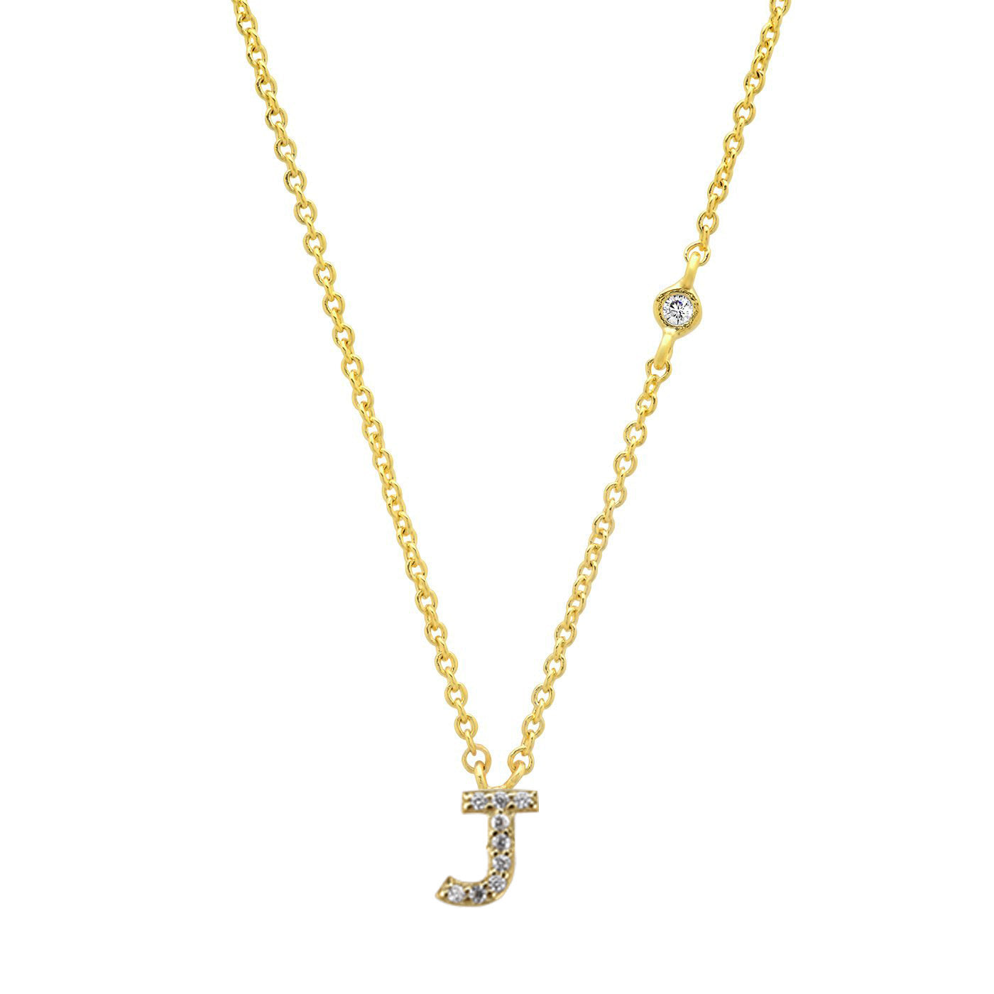 Gold-Plated Sterling Silver Initial Necklace – Minimal Personalized Pendant