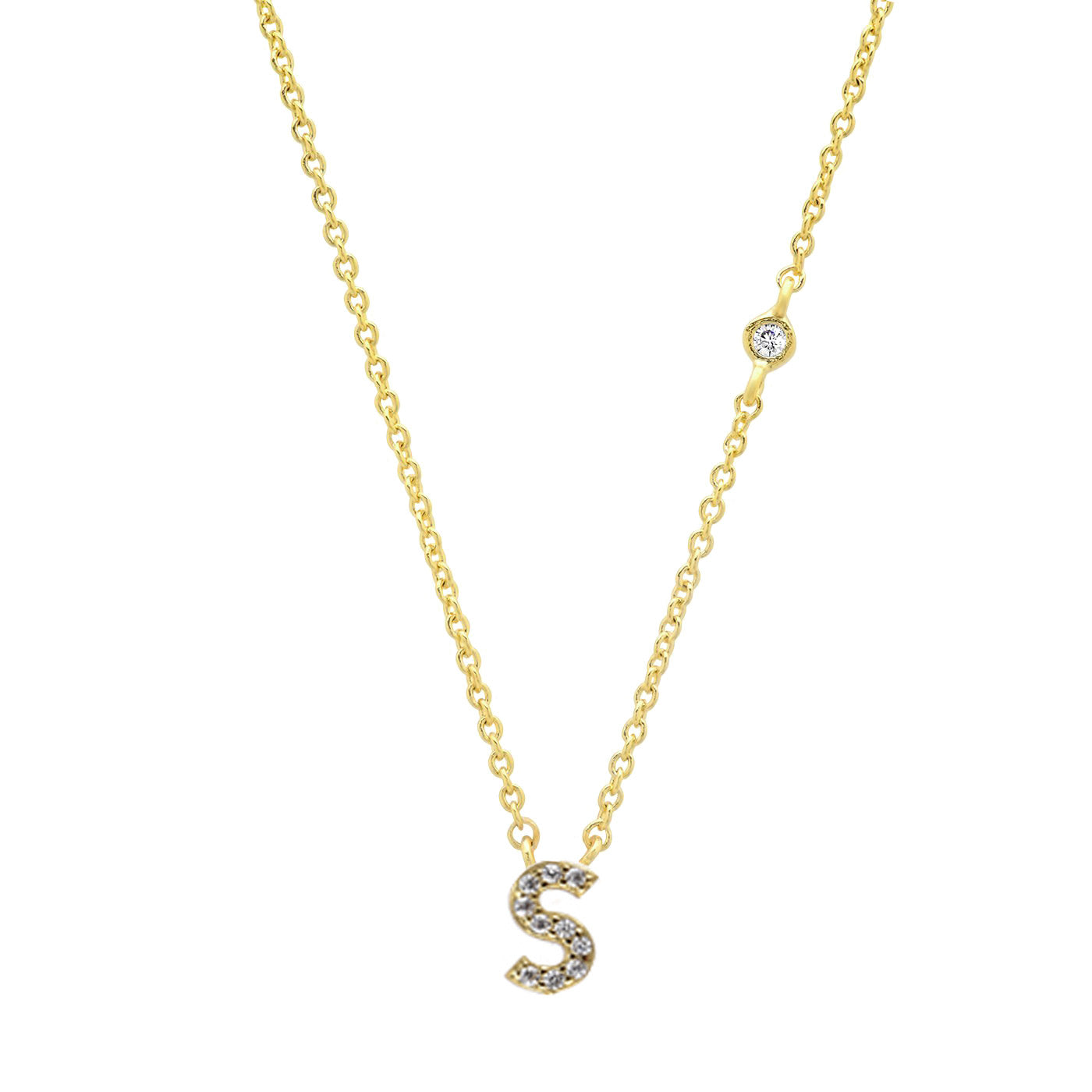 Gold-Plated Sterling Silver Initial Necklace – Minimal Personalized Pendant
