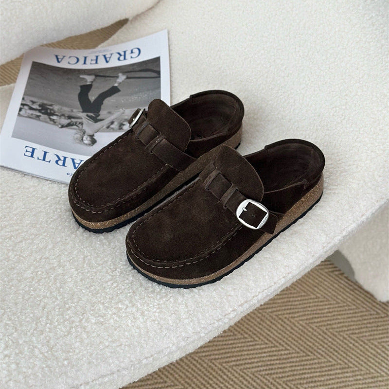 Nalani Suede Cork Mule Slippers