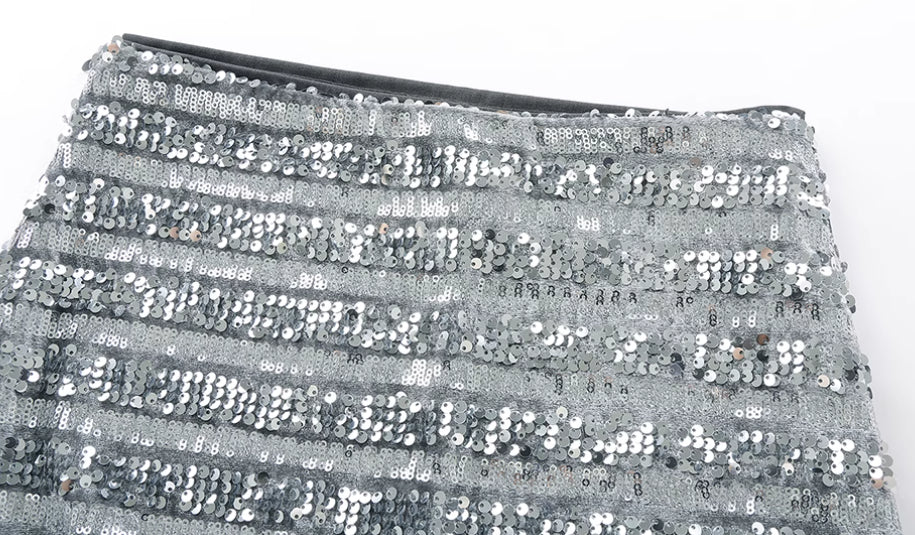 Soft Glow Sequin A-Line Skirt