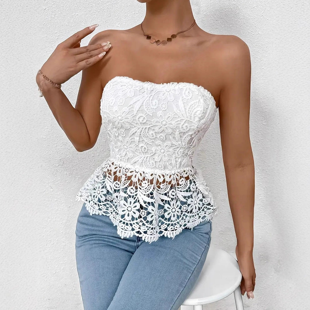 Nalani Lace Strapless Bustier Top