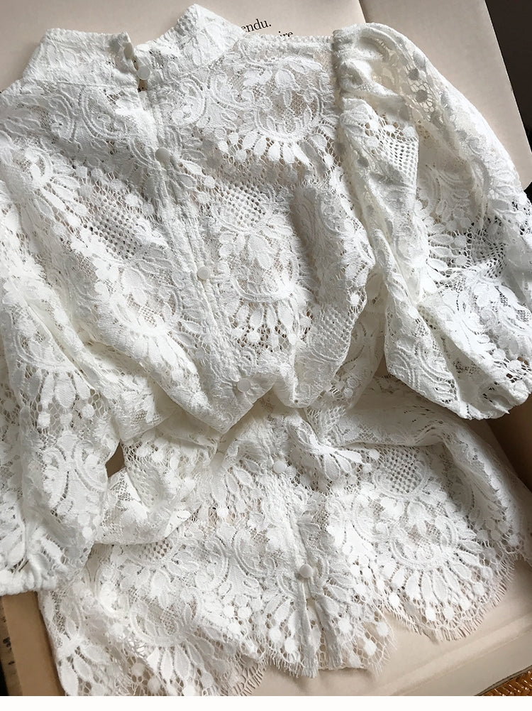 Soft Lace Puff Sleeve Top – Subtle Romance