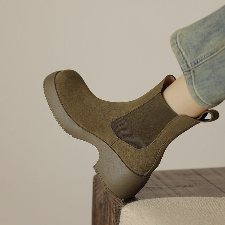 Nalani Suede Platform Chelsea Boots