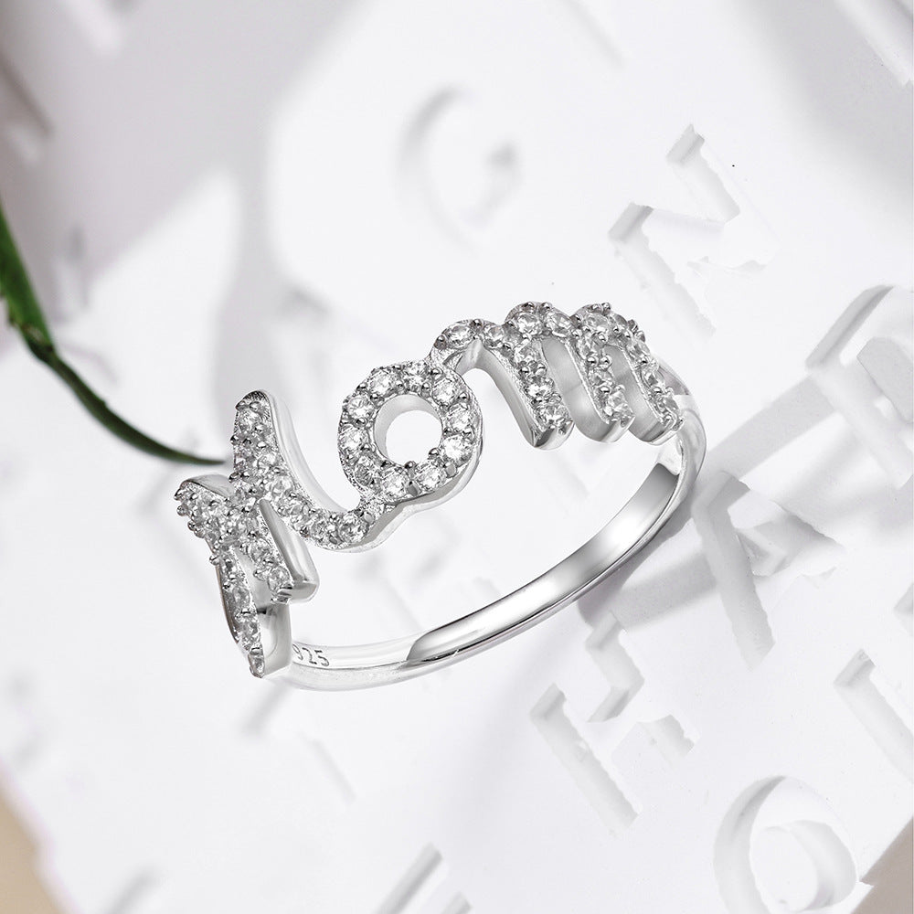 MOM Ring in 925 Sterling Silver with Zircon
