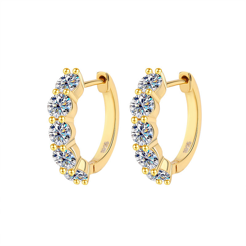 S925 Sterling Silver Moissanite Hoop Earrings – Classic Sparkle