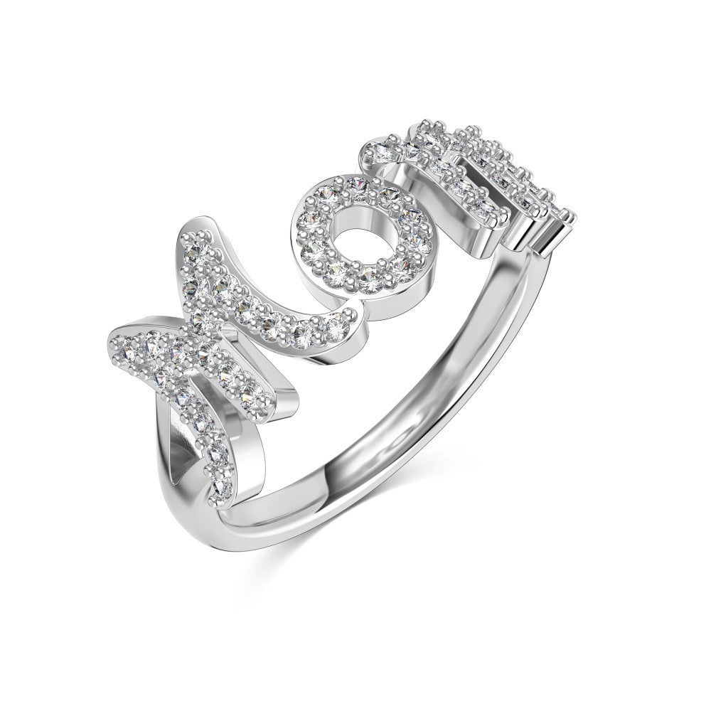MOM Ring in 925 Sterling Silver with Zircon