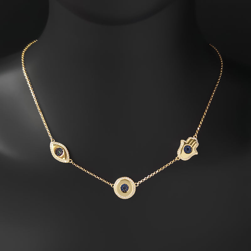 Lucky Eye Zircon Necklace – Gold-Plated Symbolic Minimalist Pendant