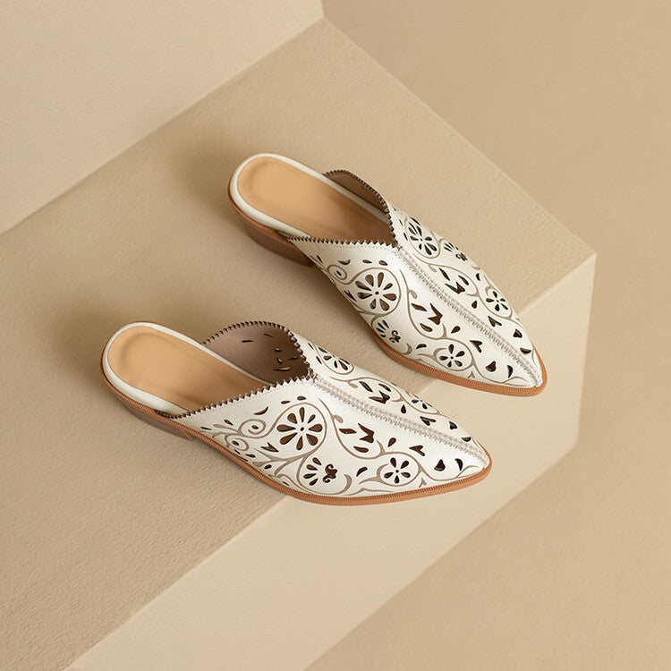 Nalani Leather Closed-Toe Heel Mules