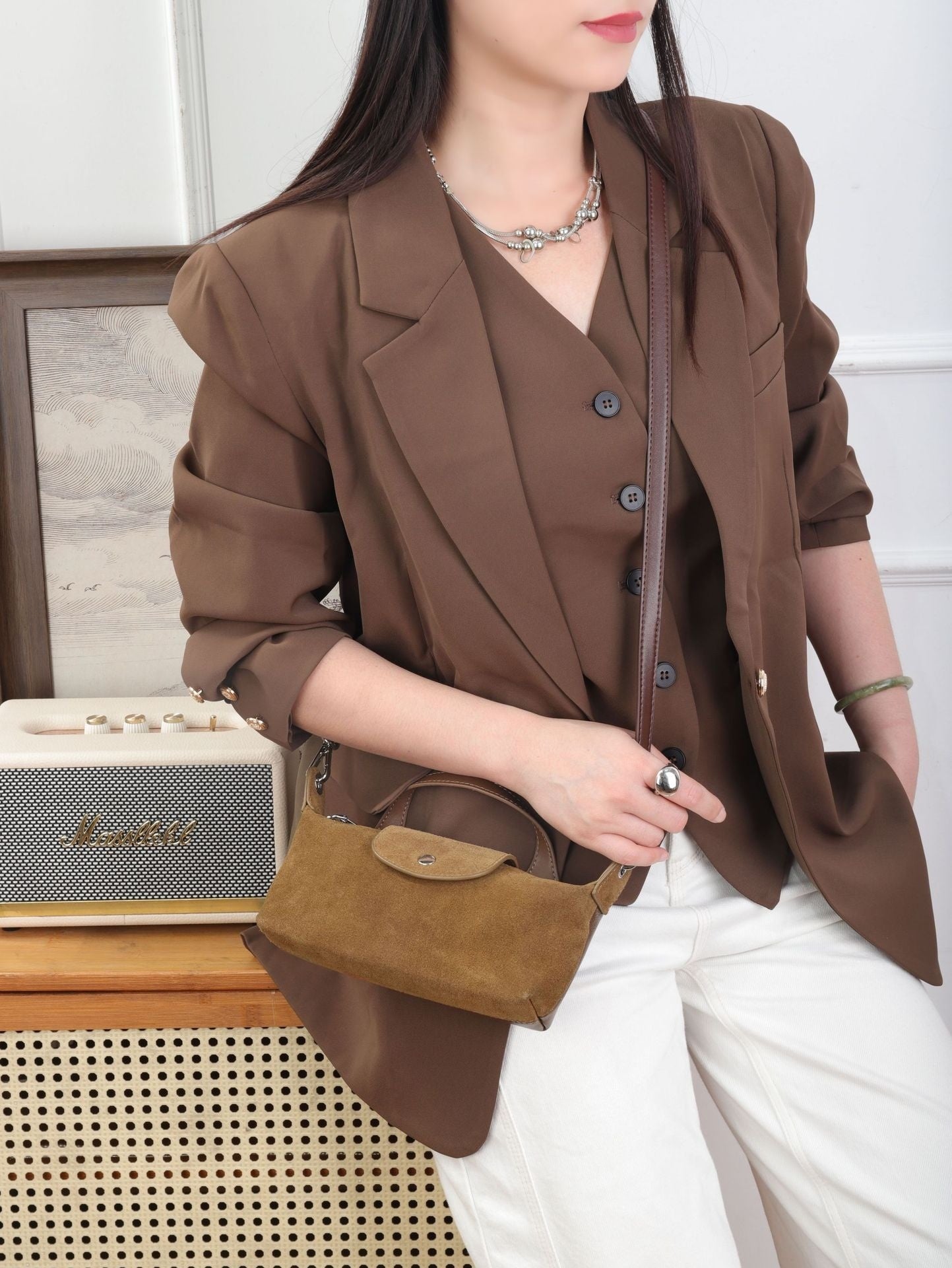 Nalani Soft Suede Patchwork Crossbody - A Textured Everyday Essential