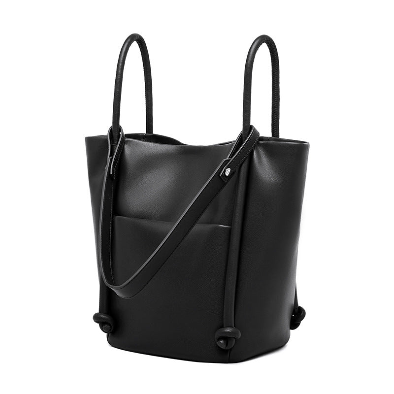 Nalani Soft Leather Bucket Tote - A Spacious, Refined Everyday Essential