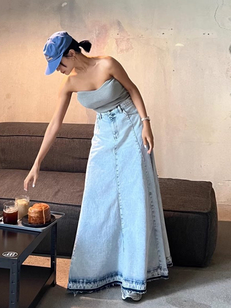 Soft Line High-Waist A-Line Maxi Skirt