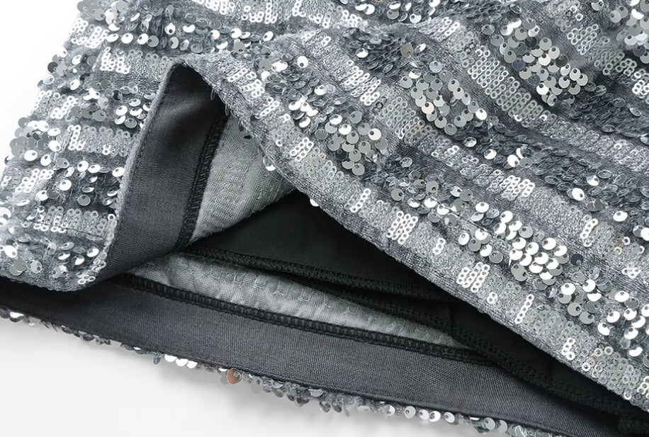 Soft Glow Sequin A-Line Skirt