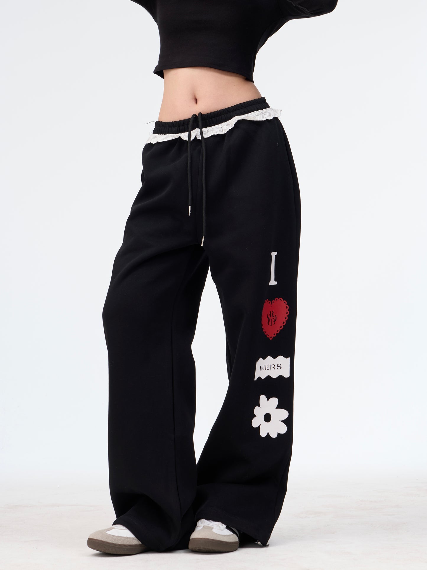 Nalani Vintage Lace Detail Straight-Leg Pants - Soft nostalgia. Effortless comfort.