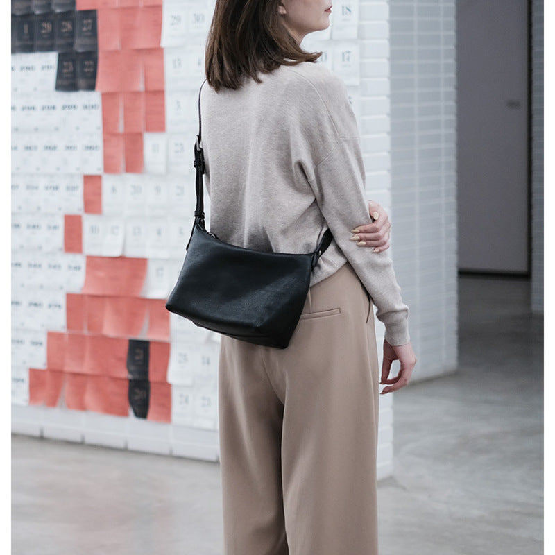 Nalani Soft Wide Strap Leather Crossbody - A Relaxed, Retro-Inspired Essential
