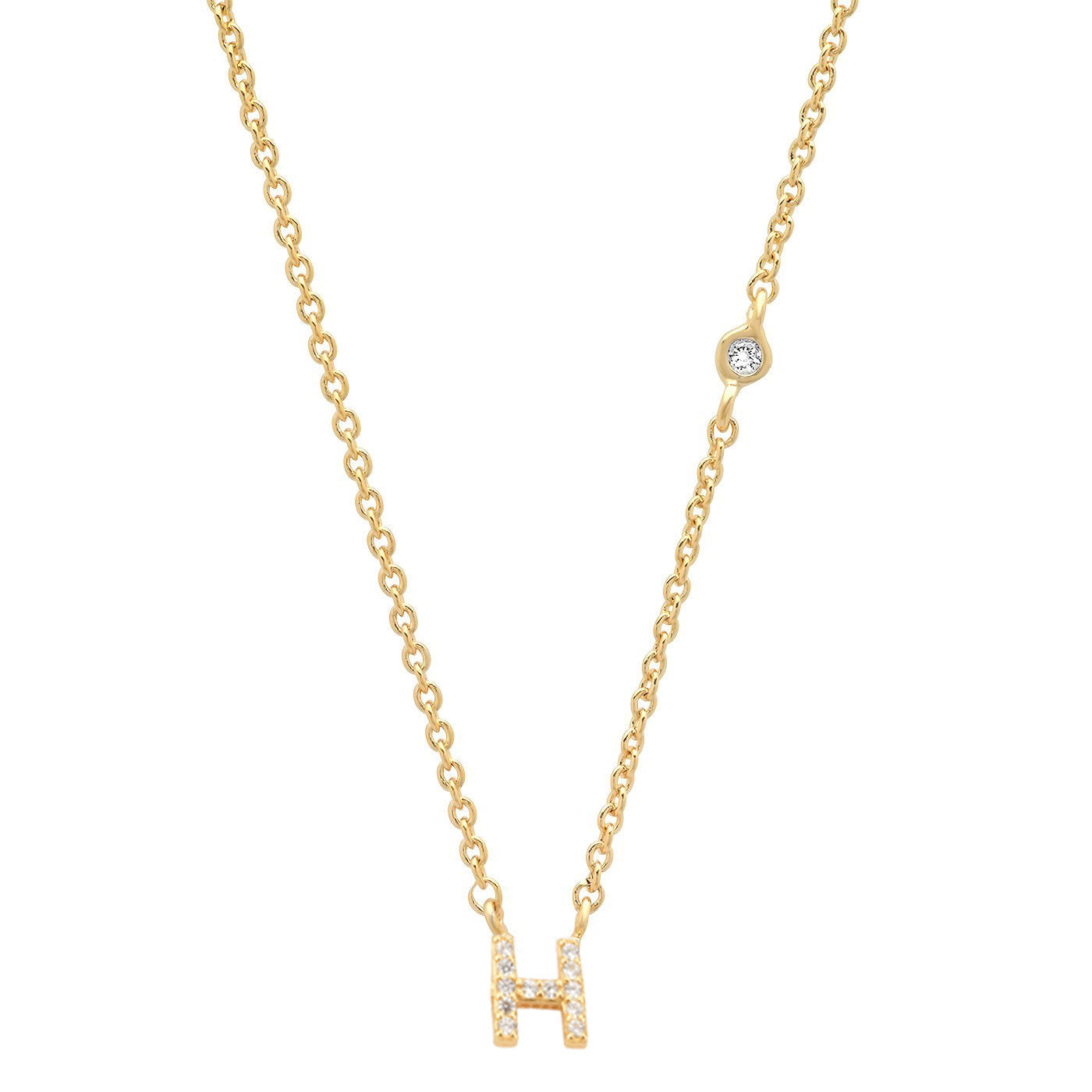 Gold-Plated Sterling Silver Initial Necklace – Minimal Personalized Pendant