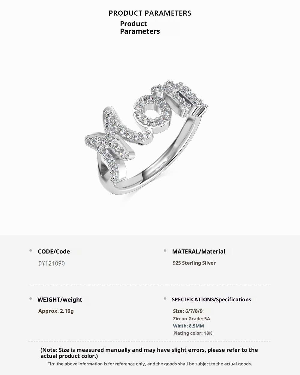 MOM Ring in 925 Sterling Silver with Zircon