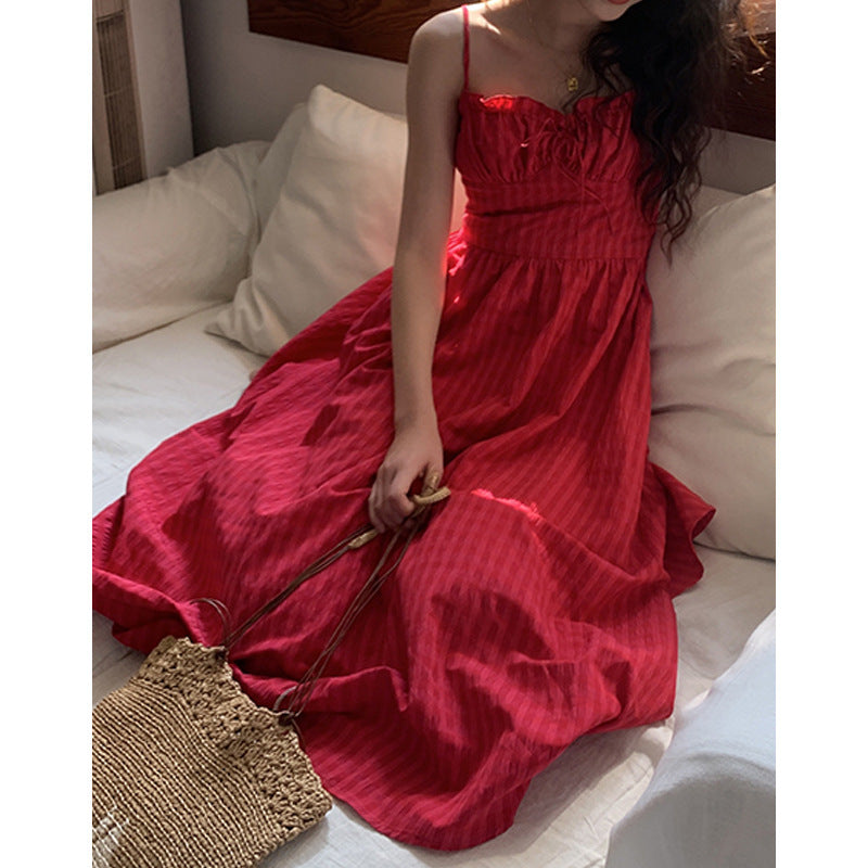 First Love Checkered Strap Maxi Dress