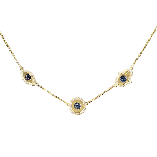 Lucky Eye Zircon Necklace – Gold-Plated Symbolic Minimalist Pendant
